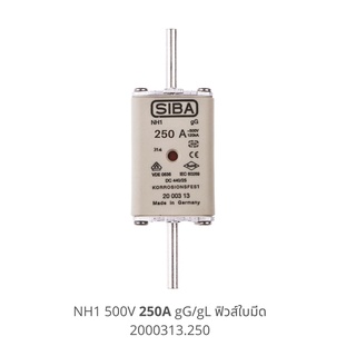 LV Fuse NH1 500V 250A gG/gL SIBA fuse  ฟิวส์ใบมีด ฟิวส์แรงต่ำ Size1 Low Voltage Fuse 2000313.250 Made in Germany
