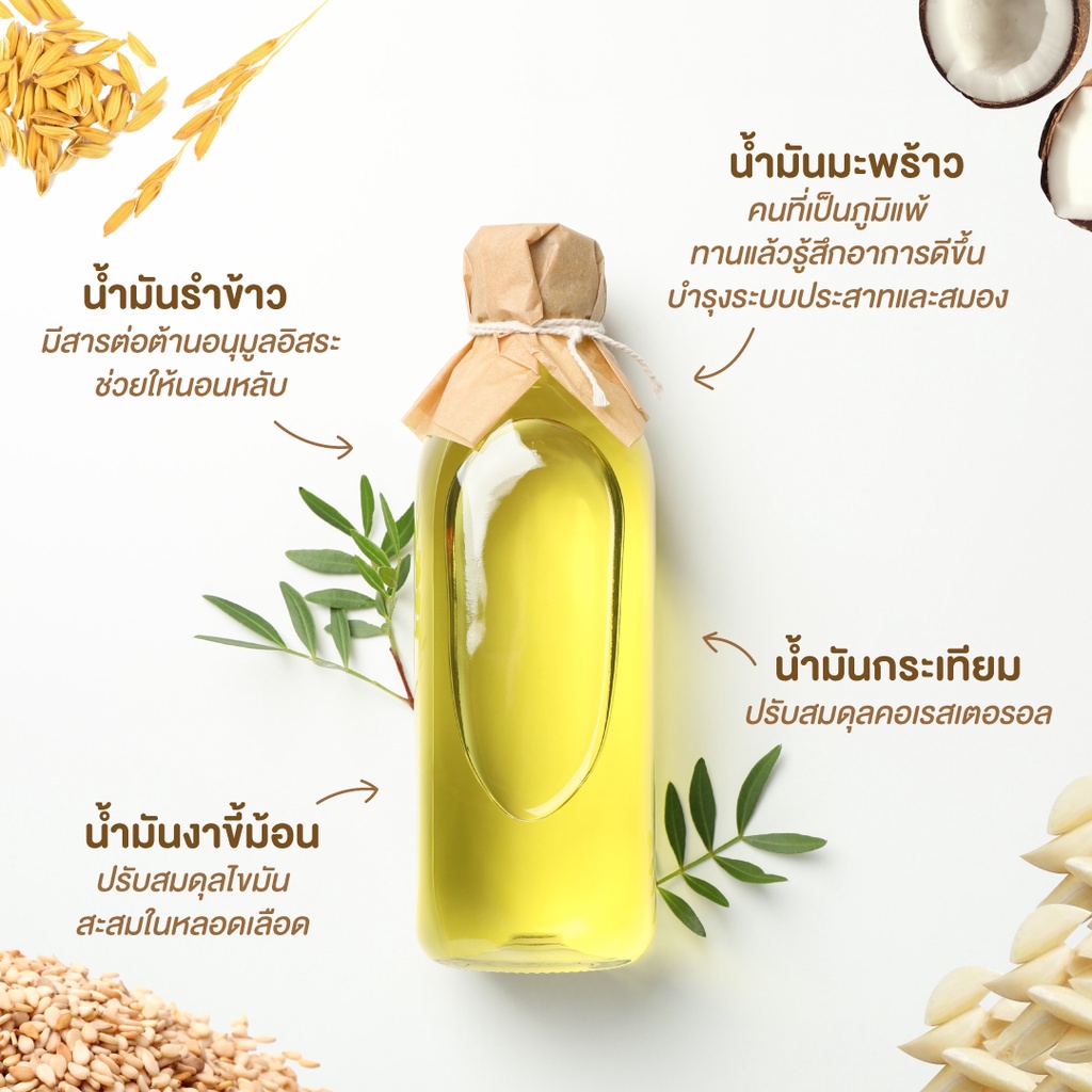 ภาพสินค้าสุภาพโอสถ 4 Mix Oil โฟร์ มิกซ์ ออยล์ น้ำมันสกัดมะพร้าว, รำข้าว, งาขี้ม้อน, กระเทียม 60 แคปซูล 1 กระปุก จากร้าน suphap_osod_official บน Shopee ภาพที่ 5