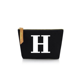 กระเป๋าผ้าลายอักษร ALPHABET  Pouch Coin Bag BLACK  H