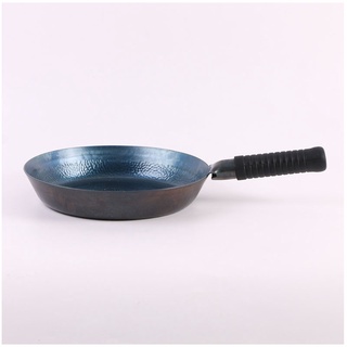 ▥✲34cm Hand Forged Iron Pot Uncoated Non-stick Pot Household Frying Pan 5~8People Use Cookware