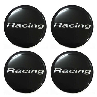 สติกเกอร์ติดดุมล้อ RACING ขนาด 43mm. 1 ชุดมี 4 ชิ้น