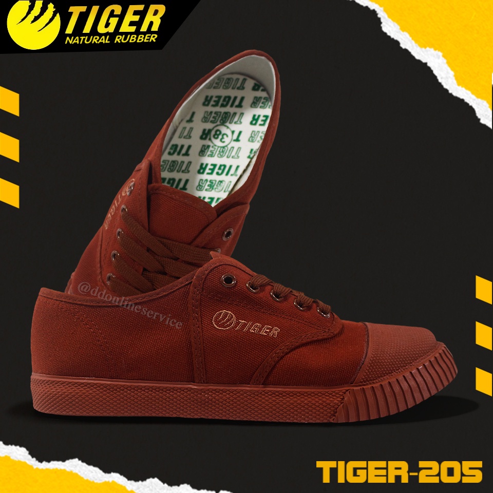 tiger-รองเท้าผ้าใบนักเรียนชาย-ผ้าใบพื้นฟุตซอล-รองเท้าผ้าใบนักเรียนแบบผูกเชือก-รองเท้าพละ-รุ่น-205tiger