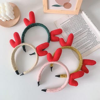 Bentoy*พร้อมส่ง*ที่คาดผมวันคริสต์มาสลายกวางฟรุ้งฟริ้งNO.Xmas