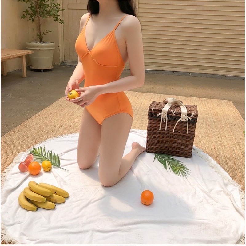 ส่งต่อชุดว่ายน้ำวันพีช-สีส้มอิฐ