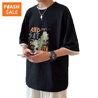 เสื้อยืดแฟชั่นฤดูร้อนสำหรับผู้ชายJIBZHENG "New"ไดโนเสาร์พิมพ์เสื้อยืดแขนสั้นผู้ชายอินเทรนด์แบรนด์น้ำ เสื้อยืด oversize เ