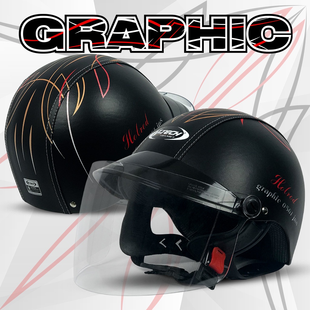 ภาพหน้าปกสินค้าหมวกกันน็อค V-TECH Helmet รุ่น GRAPHIC 0561 แถมฟรี แผ่นบังลมนิรภัย PC (สำหรับผู้ใหญ่)