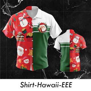 Bayza Style เสื้อฮาวายผู้ชาย เสื้อฮาวายผู้หญิง คริสต์มาส เชิ้ต oversize ไซส์ใหญ่ อก 38-52 ใส่ได้ทั้งชาย-หญิง แบบ EEE