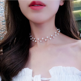 โชคเกอร์มุก Choker สร้อยลายกระดูกงู มุก สร้อยมุก สร้อยทอง สร้อยเงิน เครื่องประดับสำหรับผู้หญิงสไตล์เกาหลี （A13-04-16）