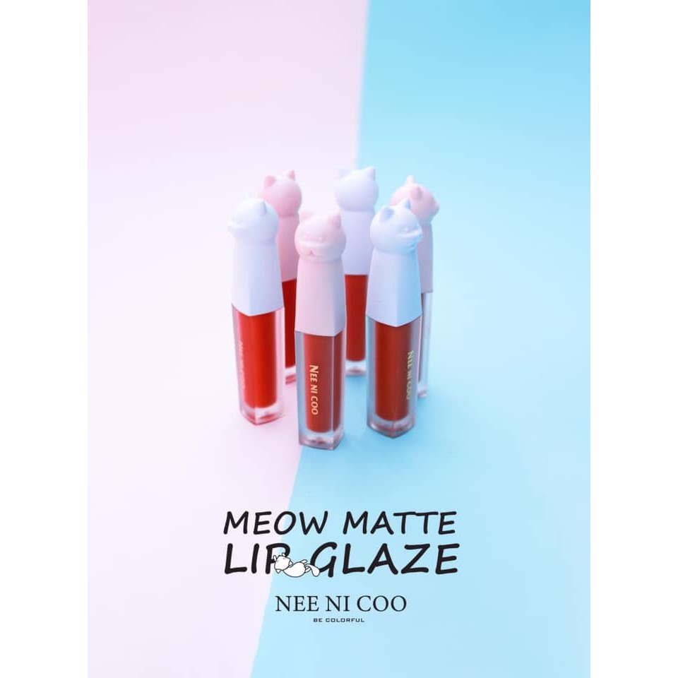nee-cara-meow-matte-lip-glaze-set-nc08-neecara-ลิป-เซ็ต-x-1-ชิ้น-beautybakery