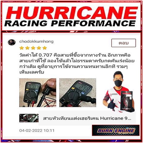 สายคอยล์แยก-hurricane-9-9-mm-ปลั๊กงอ90องศา-แกนเหล็กเล็ก-สายยาว50-cm-ใส่คอยล์เจ-คอยล์โตโยต้าทุกรุ่น