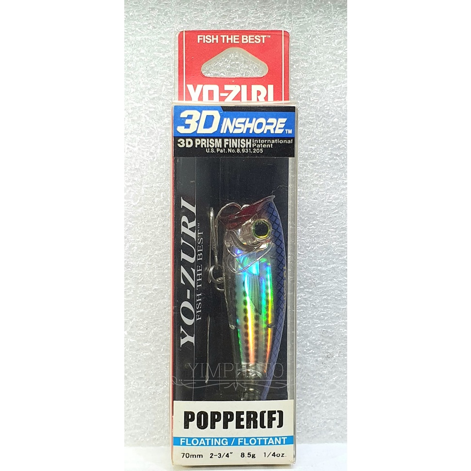 Yo-Zuri 3D Inshore Popper 70mm 2-3/4 - Esca Da Pesca Superficie, Colorazione Multicolore, Taglia Unica - 3