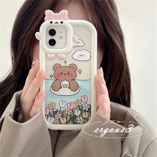 เคสโทรศัพท์มือถือแบบนิ่ม ลายหมีว่ายน้ําน่ารัก สําหรับ iPhone 14 13 12 11 Pro Max SE2020 X XR Xs Max 7 8 6 6s Plus