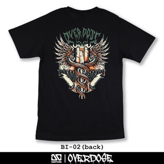 เสื้อคนอ้วนผญ เสื้อแฟชั่นผญ แฟชั่นยูนิเซ็กซ์Overdose T-shirt เสื้อยืดคอกลม สีดำ รหัส BI-02(โอเวอโดส)