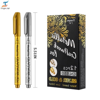 【Ttllip】 ปากกามาร์กเกอร์สีทองและสีเงินสําหรับทําการ์ดอัลบั้มภาพจิตรกรรม Diy