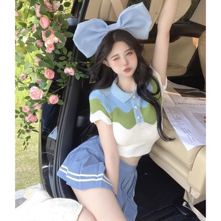 เสื้อกันหนาว แขนสั้น สไตล์เกาหลี แฟชั่นฤดูร้อน สําหรับผู้หญิง