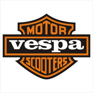 สติกเกอร์ติดรถ vespa  สติกเกอร์ pvc กันน้ำ  ขนาด 7.5 x 100 cm ราคา 19 บาท