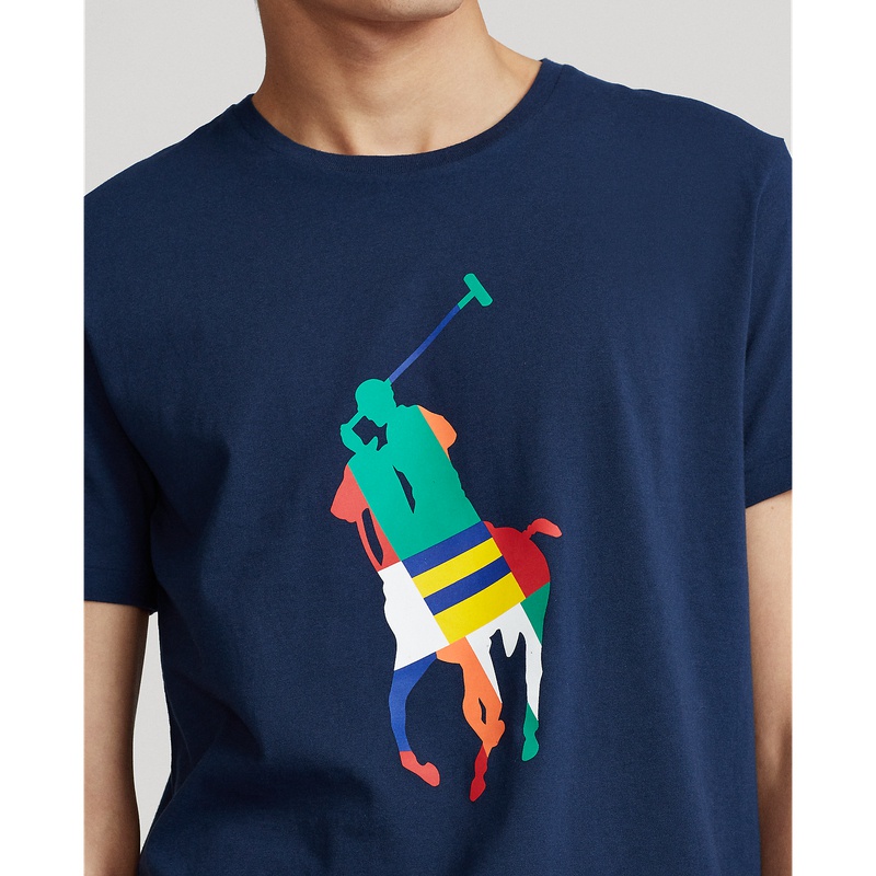 ralph-lauren-ralph-lauren-เสื้อยืดลําลองสําหรับผู้ชายแขนสั้นคอกลมพิมพ์ลาย-big-pony