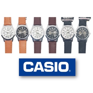 สินค้า (กล่อง+คู่มือ) casio สายหนัง กันน้ำ สีน้ำตาล นาฬิกาข้อมือผู้หญิงและผู้ชาย นาฬิกาคาสิโอ้ ควอตซ์หญิง นาฬิกาcasio RC611/2