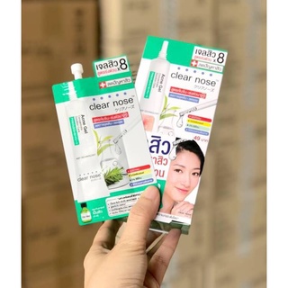 ( กล่อง ) เขียว Clear nose Concentrate Solution Care เคลียร์โนส แอคเน่ เจล คอนเซนเทรท โซลูชั่น แคร์ เจลสิว 1 กล่อง 6 ซอง