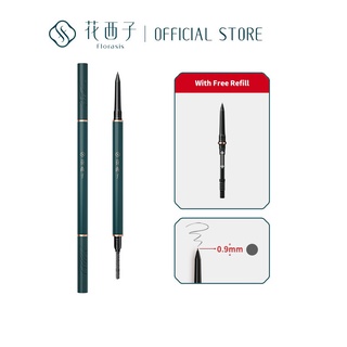 Florasis 1+1 Luodai Tracing Eyebrow Pencil 0.9mm Waterproof Durable Thin Round Head Eyes Makeup 3Colors（Free Refill）
