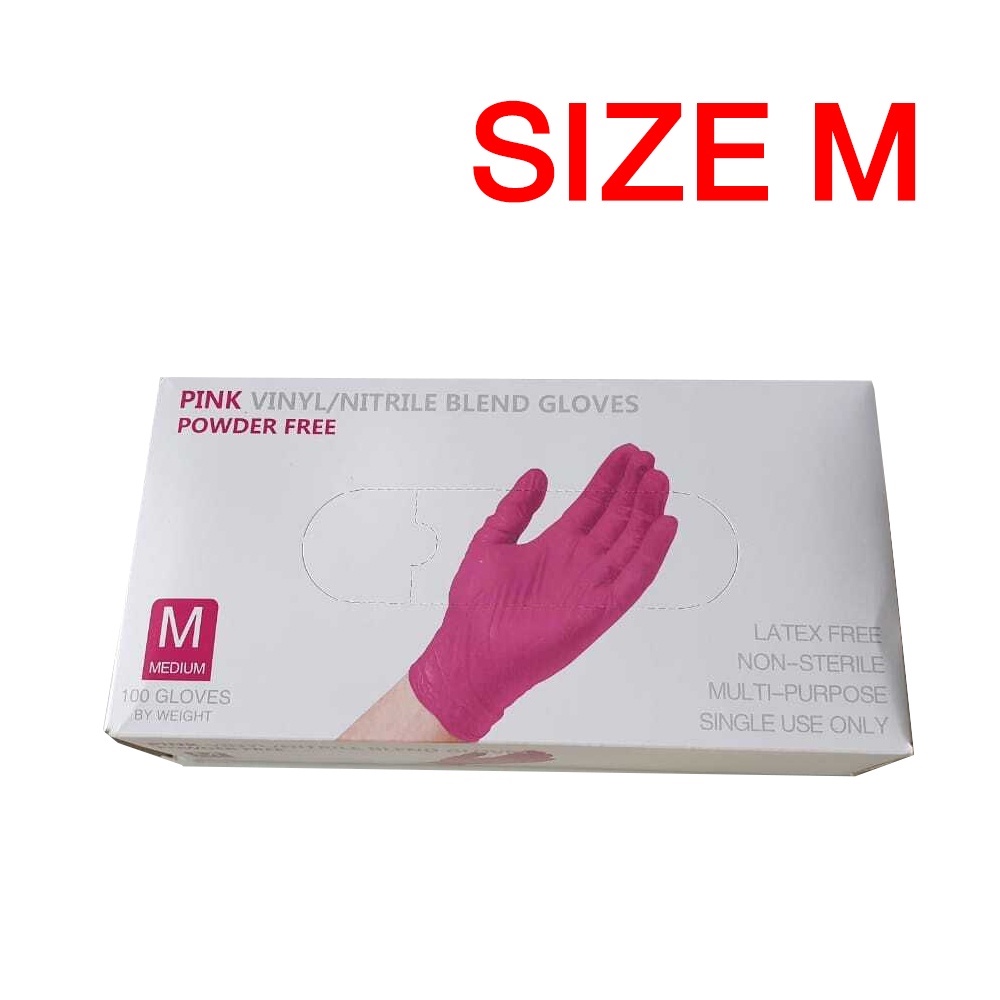 ถุงมือยางสีชมพู-ถุงมือไนไตร-ไวนิล-pink-vinyl-nitrile-blend-gloves-powder-free