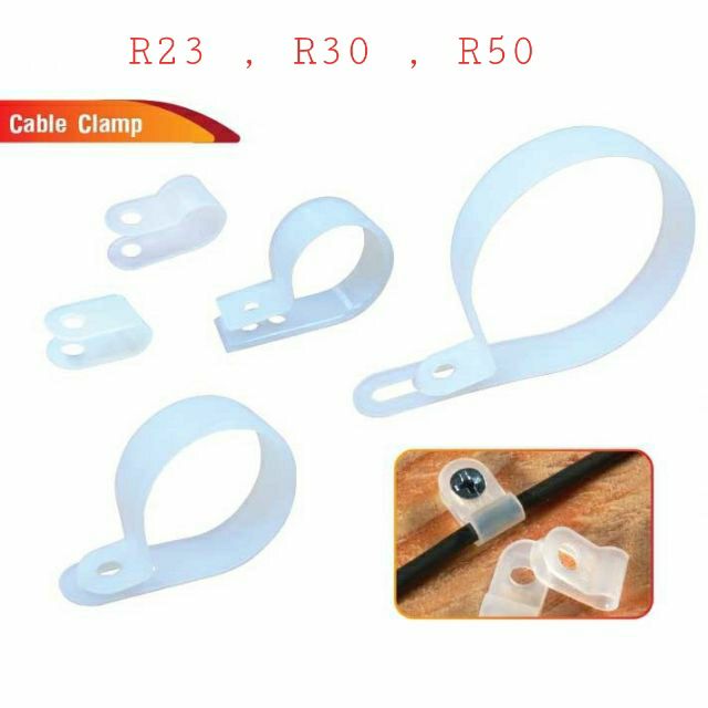 Cable clamp (R23 , R30 , R50) ใช้สำหรับยึดสายไฟหรือห้อยสิ่งของ | Shopee ...