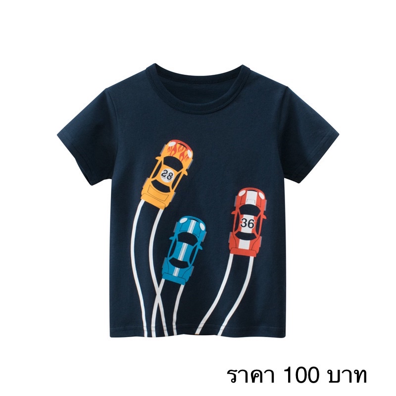 9806-27kids-เสื้อยืดเด็ก-รถสามคัน-รถ-3-คัน-รถแข่ง