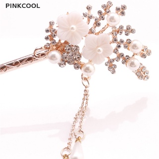 Pinkcool กิ๊บติดผม พลอยเทียม ดอกไม้ หลากสี หรูหรา ของขวัญแต่งงาน สําหรับผู้หญิง