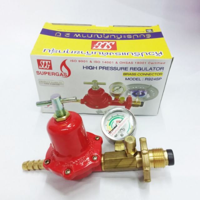 SCG หัวปรับแรงดันสูงมีมอก.รุ่น R924SP พวงมาลัยทองเหลือง มีเซฟตี้และเกจ ...