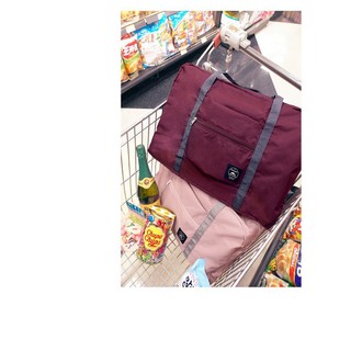 ภาพขนาดย่อของภาพหน้าปกสินค้าAm Bag กระเป๋าเดินทาง พับเก็บได้สไตล์เกาหลี พกพาง่าย มี4สีให้เลือก จากร้าน ambag. บน Shopee ภาพที่ 2