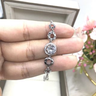 M007 circle [พร้อมส่ง]สร้อยข้อมือเพชรcz งานหุ้มทองคำขาว งานจริงดี งานละเอียดสวยมากๆค่า