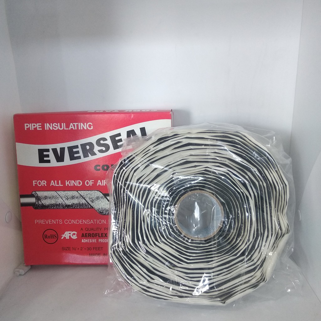 เทปขี้หมา-หรือ-คอร์คเทป-ยี่ห้อ-everseal-ผ้าเทปพันท่อ-ผลิตจากยางชนิดพิเศษ-ความยาว-30-ฟุต-ขนาด-1-8-x-2-นิ้ว