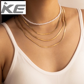 Jewelry Hip-hop geometric exaggerated multi-pearl necklace female punk popular short necklace