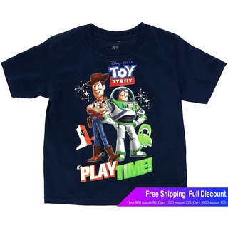 ดิสนีย์เสือยืดผู้ชาย เสื้อบอดี้โ Disney Toddlers Toy Story Buzz Woody Play Time Tee Shirt Disney Team