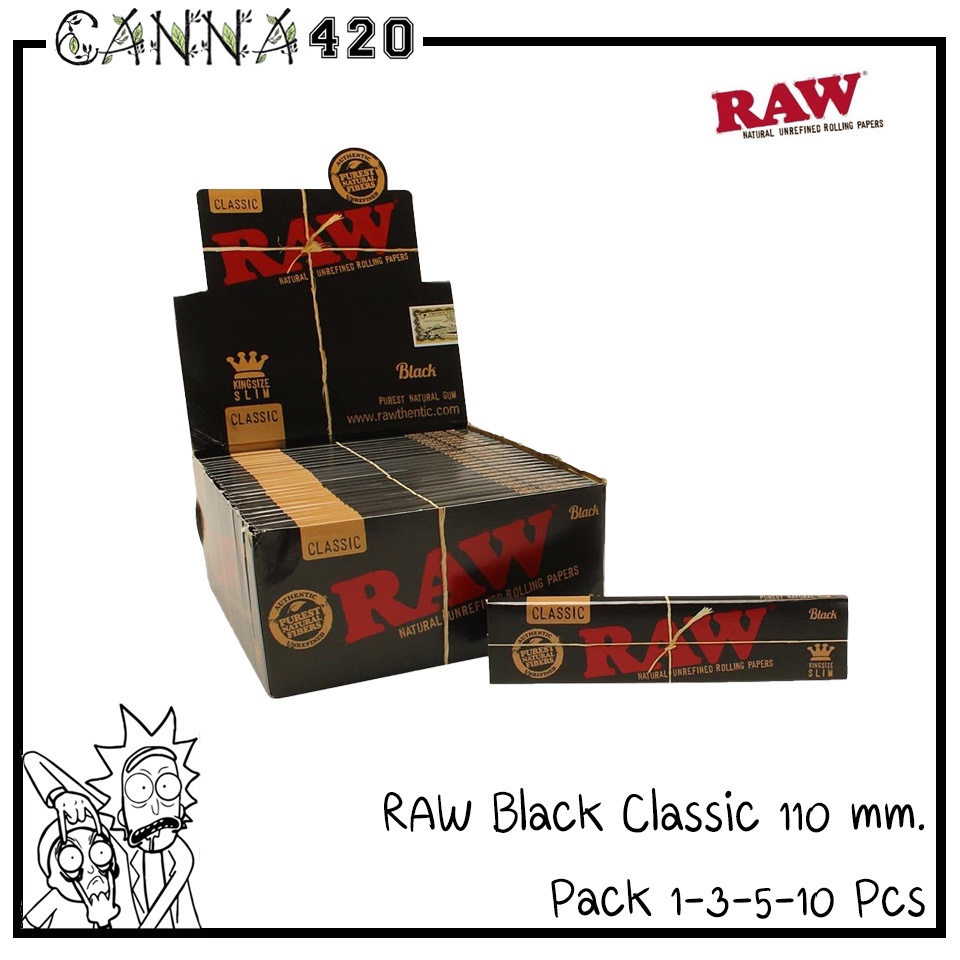 กระดาษ-raw-black-king-size-110mm-size-rolling-paper-แพ็ค-1-3-5