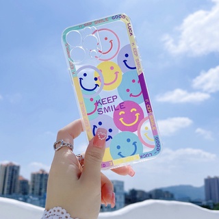 เคสโทรศัพท์มือถือแบบนิ่ม TPU ใส ลายหน้ายิ้มน่ารัก สําหรับ Samsung Galaxy A13 4G A23 A33 A53 A73 M52 5G A12 M12 A22 A32 A52 A52s A72 A42 A51 A71 A31 A11 A50 A50s A30s A30 A20 A10