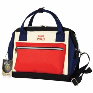 YTRomar Polo กระเป๋าถือ กระเป๋าแฟชั่นสุดฮิต กระเป๋าสะพายข้าง Japan Styles รุ่น 21503 (Blue/Red/Cream)