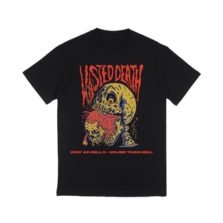 เสื้อยืดสีขาวเสื้อยืด พิมพ์ลาย DEATH - UGLY AS HELL / T-SHIRT BAND / STITCH SUPPLY / T-SHIRT MUSIC / UNOFFICIAL MERCH /