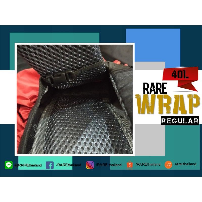 ภาพสินค้า80L RARE WRAP V.3 XL ผ้าคลุมเป้กันฝน กันเลอะ กันรอย สีแดง จากร้าน rarethailand บน Shopee ภาพที่ 4