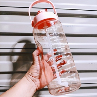 สินค้า ขวดน้ำ 2.0 ลิตร กระบอกน้ำดื่ม มีสเกลเวลาบอกเวลาดื่มน้ำ ขวดน้ำพกพา สไตล์สปอร์ต กระติกน้ำขนาดใหญ่ 2.0L Water Bottle