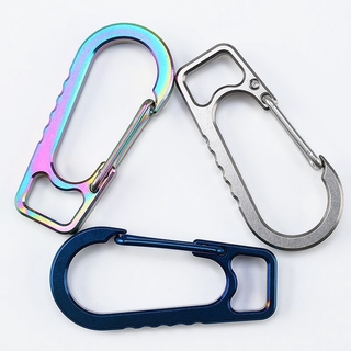 ภาพขนาดย่อของภาพหน้าปกสินค้าCNEDC Titanium Alloy Hang Up Keychain Spring Buckle Carabiner Flashlight Buckle Multi Tools จากร้าน edc666.th บน Shopee