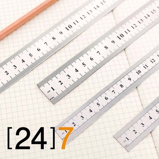 [24]7 Stainless Steel Ruler 15cm/20cm ไม้บรรทัดเหล็ก ฟุตเหล็ก 15 /20 ซม.