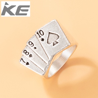 Punk Hip Hop Jewelry Vintage Spades Poker Single Ring Irregular Geometric Ring for girls for