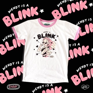 DADDY | Blink t-shirt เสื้อยืด สกรีน Blink สีขาว