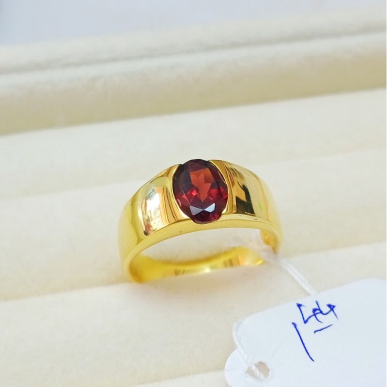 ราคาและรีวิวแหวนพลอยโกเมน แหวนทรงปลอกมีด ทรงแหวนชาย /แหวนหญิง เงินแท้92.5% รับประกันพลอยแท้ตรวจสอบได้
