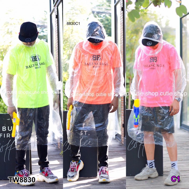 เสื้อยืดผู้ชาย-สีสะท้อนแสง-เสื้อกันฝน