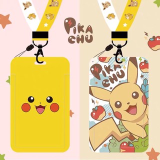 (ลดล้างสต็อค⚡️) สายคล้องบัตร ที่ห้อยบัตรพนักงาน สายคล้องคอลายการ์ตูนโปเกมอน pikachu สีสันโดดเด่น ลายน่ารักมาก