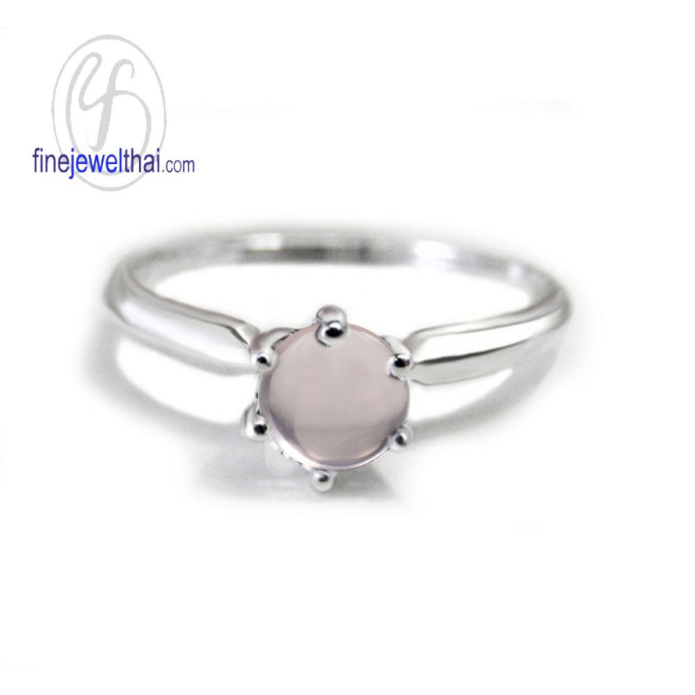 finejewelthai-แหวนโรสควอตซ์-แหวนเงิน-แหวนพลอย-โรสควอตซ์แท้-rose-quartz-silver-ring-r1184rq-เลือกสีตัวเรือนได้