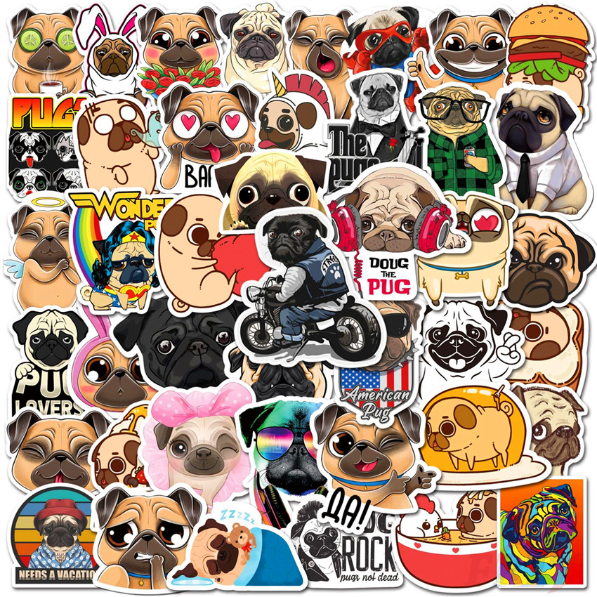 Pug Dogs Series 05 สติ๊กเกอร์ 50Pcs/Set DIY Fashion Waterproof Doodle ...