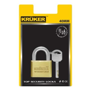 ﻿กุญแจคล้อง กุญแจลูกปืน กุญแจล็อค ครูเกอร์ ทองเหลือง Kruker 743-0 40 mm BR. x 1 อัน